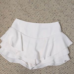 white ruffle skort
